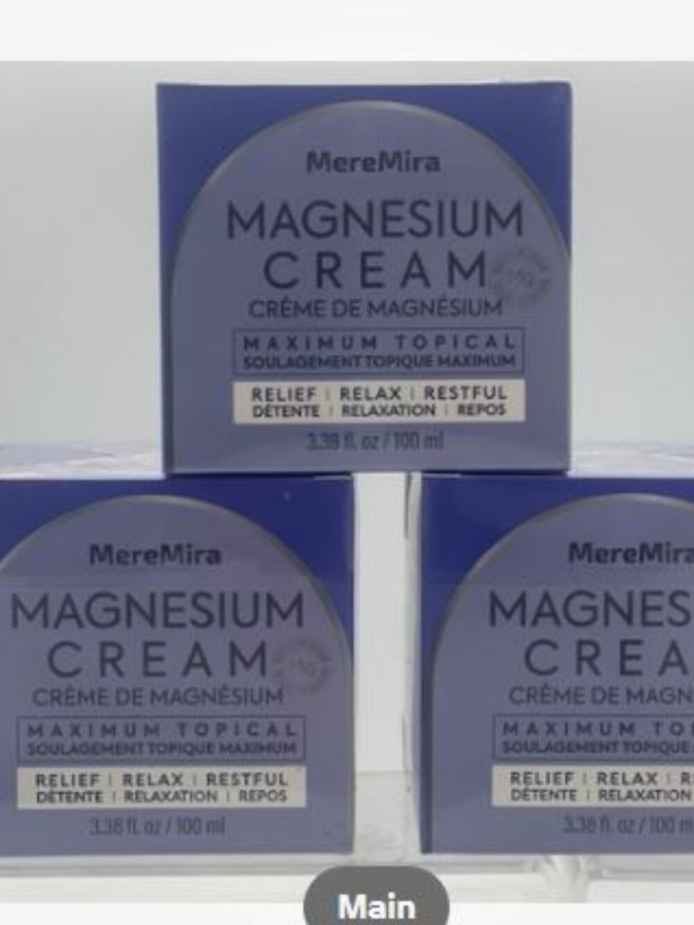 Lot of 3 MereMira Magnesium Cream Daily Skin Moisturizer 3.38 Fl Oz EXP12/2028
